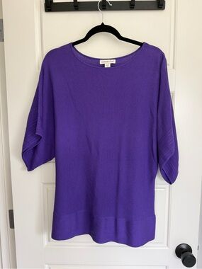 Coldwater Creek Silk / Cotton Deep Purple Knit Top